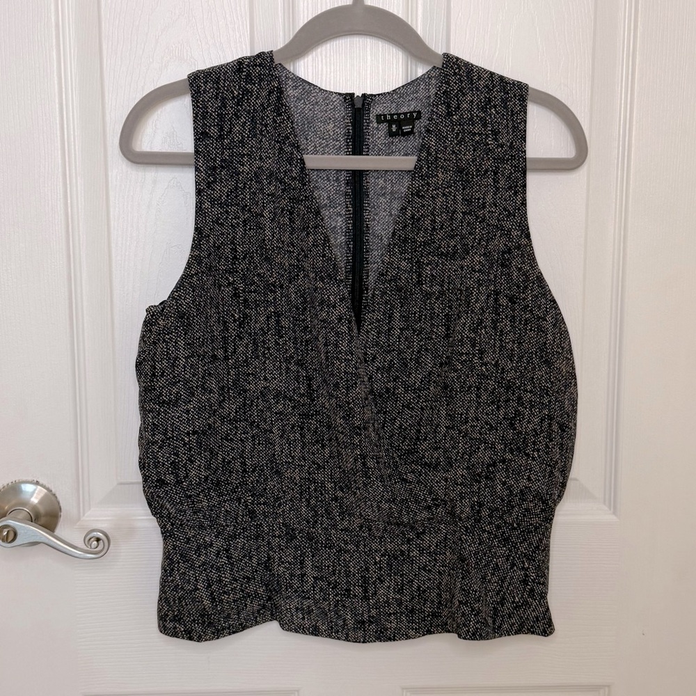 Navy Silk Tank Blouse